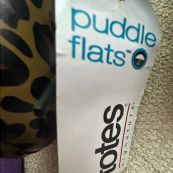 New Totes Waterproof Puddle Flats Rain Shoes SZ 11 - 11.5 Animal Print - Picture 7 of 7